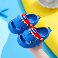 Zapatillas antideslizantes con estampado de dibujos animados para niños.  Azul