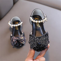 2023 spring and autumn new style lady princess baby girl small, medium and large children's single shoes dance single shoes performance shoes leather shoes  Black