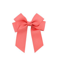 Handmade baby double-layer streamers, polyester ribbed ribbon bows, hairpins and hair accessories  Multicolor