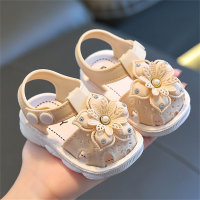Sandalias infantiles de moda con puntera de princesa antideslizante para bebé  Beige