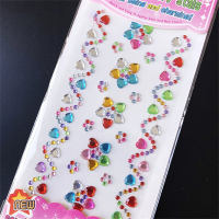 Pegatinas de diamantes de cristal con gemas para niños, pegatinas para el pelo de uñas y cara, diamantes  Multicolor