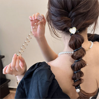 Toddler Straight phone cord hair tie women's high ponytail rubber band