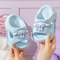 Sanrio-Zapatillas de perro con orejas grandes para niños y niñas, chanclas antideslizantes de fondo suave con dibujos animados de verano para niños  Azul