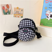 Creative hat shoulder bag, cool and cute checkerboard coin accessory bag  Black