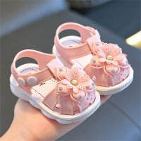 Sandalias infantiles de moda con puntera de princesa antideslizante para bebé  Rosado