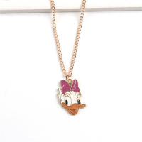 Toddler Cartoon Mickey Mouse Mickey Donald Duck dripping oil alloy necklace  Pink