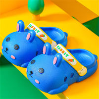 Zapatillas para niños Mujer Verano Interior Lindo Dibujos Animados Hogar Antideslizante Suela Suave Niños pequeños y medianos Bebé Cool Zapatillas para niños  Azul