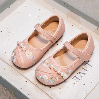 Pearl children's princess shoes little girl leather shoes baby shoes  Pink