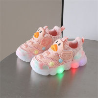 Mesh sneakers soft sole cartoon pattern toddler shoes  Pink