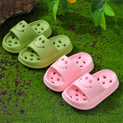 Anti-slip, hollow, water-leakable, non-stinky indoor household soft-soled sandals