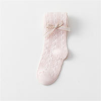 Pantimedias de bebé de verano con patrón fino para niña, calcetines de una pieza para que las niñas usen mallas grandes de PP para bebé  Rosado
