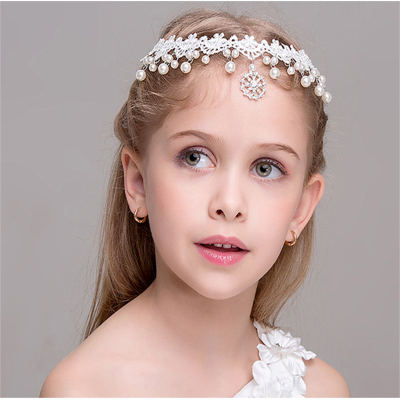 Fascia per capelli con perle da dolce principessa per bambini
