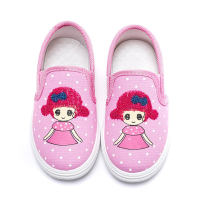 Lightweight and breathable little girl's children's canvas shoes spring and autumn style slip-on girls' single shoes  Pink
