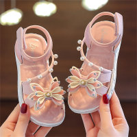 Sandalias de bebé de fondo suave antideslizantes de princesita de moda  Rosado