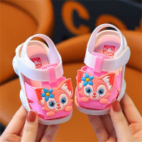 Sandals non-slip soft sole toe cap outer wear anti-collision and anti-kick toddler sandals  Pink