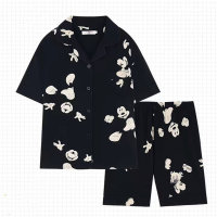 Mickey-Shorts mit kurzen Ärmeln, hochwertiges und süßes Homewear-Set  Schwarz