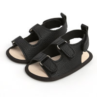 Baby Solid Color Velcro Baby Shoes  Black