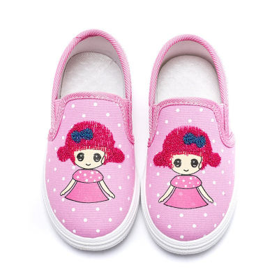 Scarpe di tela per bambini da bambina leggere e traspiranti, scarpe singole slip-on da ragazza stile primaverile e autunnale