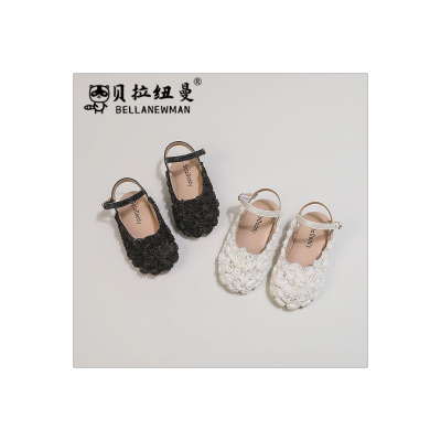 Children's rose mesh leather shoes