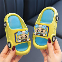 Sandálias infantis antiderrapantes com padrão de carro  Amarelo