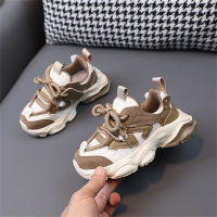 Children's breathable color matching sports shoes  Brown