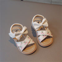 Princess shoes soft sole children's beach shoes embroidered children's summer Roman shoes  Pink