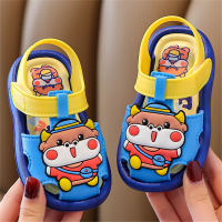 Children's sandals summer boys' clogs baby sandals slippers non-slip men's and women's diapers toe-toe toddler shoes  Yellow
