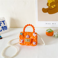 حقيبة كروس للأميرة الصغيرة للفتيات من السيليكون ومحفظة للعملات المعدنية  برتقالي