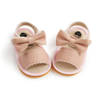 Baby Solid Color Bowknot Baby Shoes  Pink