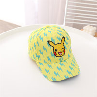 Boné de bebê Pikachu, chapéu de sol, desenho animado, graffiti, relâmpago, elfo, boné de beisebol infantil  Amarelo