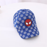 Spider visor graffiti iron mark cartoon boy baseball cap  Blue