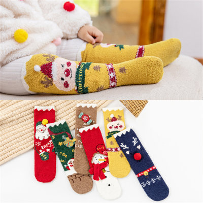 Children's Christmas Plus-Velvet Knee-high Stockings