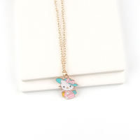 Collar con colgante de aleación de gato KT bonito para niños pequeños, diseño bonito y creativo, corazón femenino  Multicolor