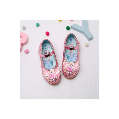 أحذية جلدية للأطفال على شكل فراشة الأميرة إلسا