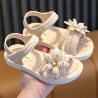Soft sole non-slip comfortable fashionable princess shoes sandals bow  Beige