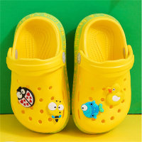 Toddler Color-Block Cartoon Pictures Hole Sandals  Yellow