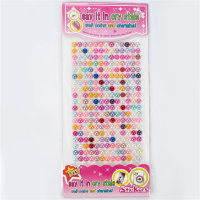 Children's Shiny Crystal Love Heart Crystal Gem Face Hair Sticker Diamond  Multicolor