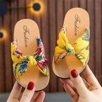 Bohemian style sandals, slippers, sponge, comfortable, soft, casual, indoor and outdoor printed fabric  Yellow
