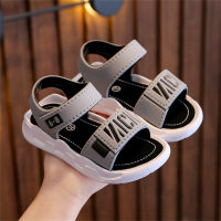 Children's sandals, summer beach shoes, soft soles, non-slip, medium and large children, baby boys, casual student shoes, boys' sandals  Gray