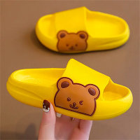 Chinelos infantis com estampa de urso  Amarelo