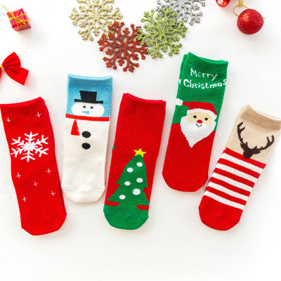 Toddler Christmas Cartoon Pattern Plush Socks