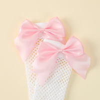 Calcetines de rejilla con decoración de Bowknot para niños  Pink