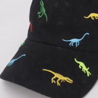 Sombrero para el sol con gorra de béisbol de dinosaurio de color nuevo de primavera y verano para niños  Negro