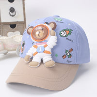 Gorra de béisbol al aire libre de verano con gorra de oso espacial para niños  Azul