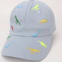 Nueva gorra de béisbol de dinosaurio estampada de primavera y verano para niños, gorra con protección solar  Azul claro