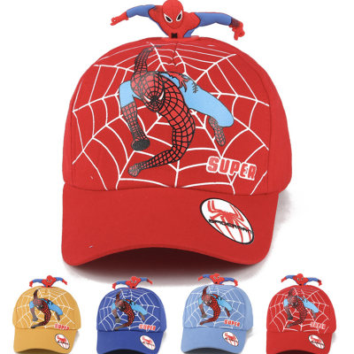 Boné de beisebol bordado de aranha com chapéu de sol de desenho animado para meninos