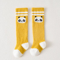 Baby Solid Color Cartoon Pattern Plush Socks  Yellow