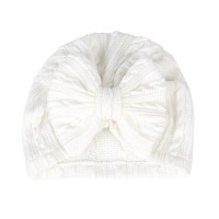 Baby Solid Color Bowknot Decor Tire Cap  White