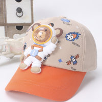 Gorra de béisbol al aire libre de verano con gorra de oso espacial para niños  Beige