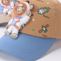 Boné infantil de urso espacial Boné de beisebol ao ar livre de verão  Caqui